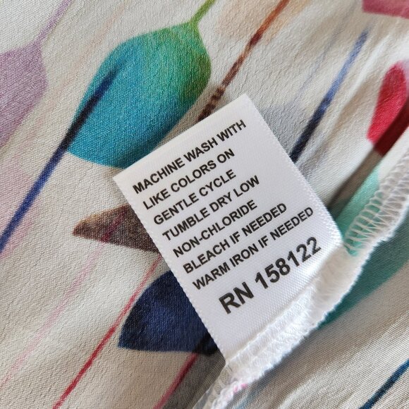 APNY NEW YORK WATERCOLOR WINE GLASS PRINT WOMAN'S BLOUSE SIZE S - Picture 8 of 11